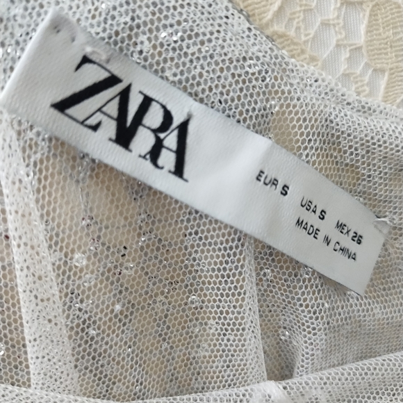 ZARA SEE THROUGH  LONG EVENING DRESS - Picture 10 of 11